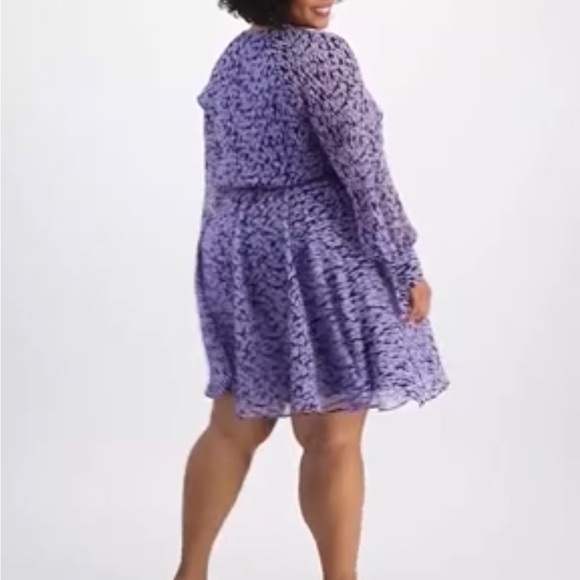 INC International Concepts Blue and White Long Sleeve Dress - Picture 4 of 7